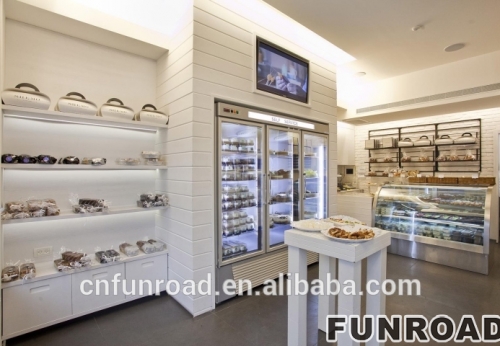 Retail Store Supplies Wooden Bakery Display Cabinet