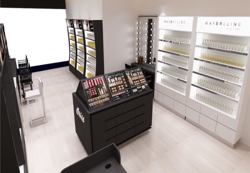 Baking Paint Cosmetic Display Case for Makeup Shop 