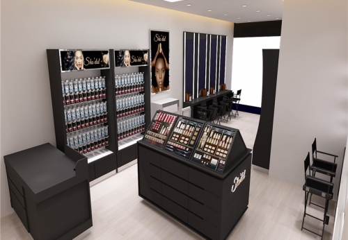 2019 Newest Baking Paint Furniture Cosmetic Showcase for Makeup Shop