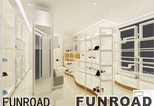 Shoes Display Rack for Retail White Brand Store Interior Design