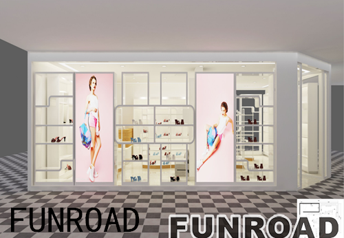 Shoes Display Rack for Retail White Brand Store Interior Design