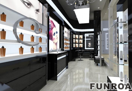 Black Design Cosmetic Showcase Counter for Beauty Shop Decor