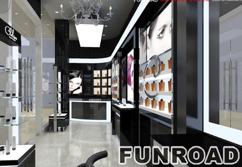 Black Design Cosmetic Showcase Counter for Beauty Shop Decor