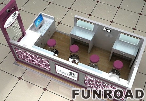 Pink Custom Eyebrow Bar for Shopping Mall Furniture