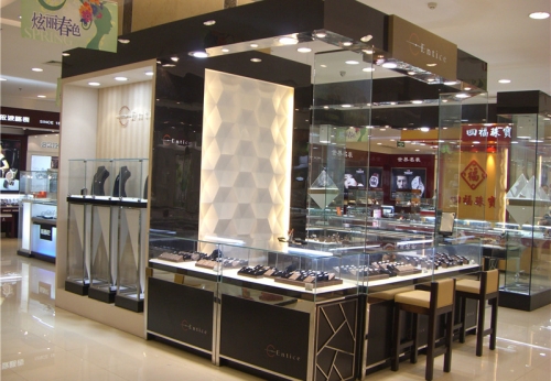 Modern Shopping Mall Glass Jewelry Case For Display 