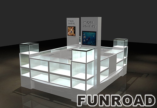 White Mall Jewelry Kiosk Showcase for Wholesale 