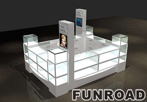 White Mall Jewelry Kiosk Showcase for Wholesale 