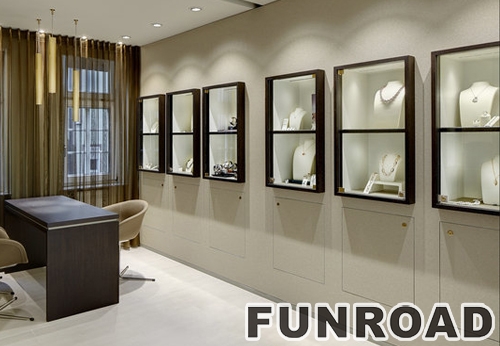 Luxury Wall Mounted Jewelry Showcase Furniture