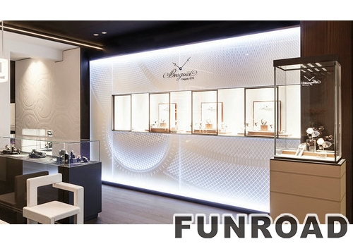 Elegant White Jewelry Display Kiosk for Shop Interior Design