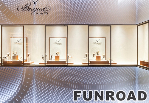 Elegance white jewelry shop interior decoration jewelry display cabinet for sale