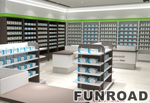 China Wholesale Pharmacy Showcase Display Rack for Drugstore Furniture