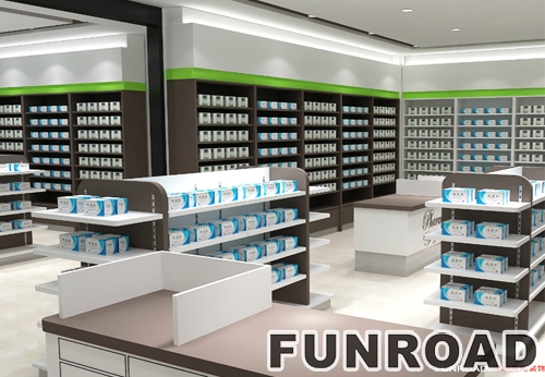 China Wholesale Pharmacy Showcase Display Rack for Drugstore Furniture