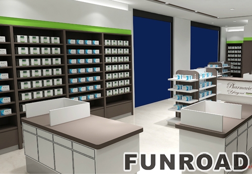 China Wholesale Pharmacy Showcase Display Rack for Drugstore Furniture