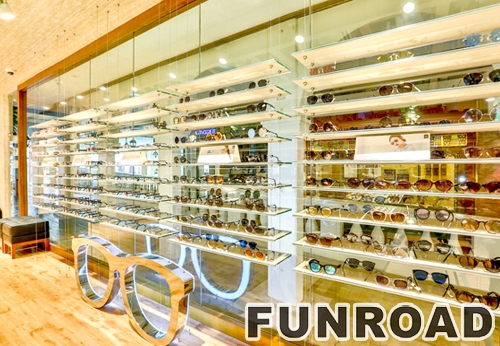 Golden Design Quality Sunglasses Display Showcase for Optical Store