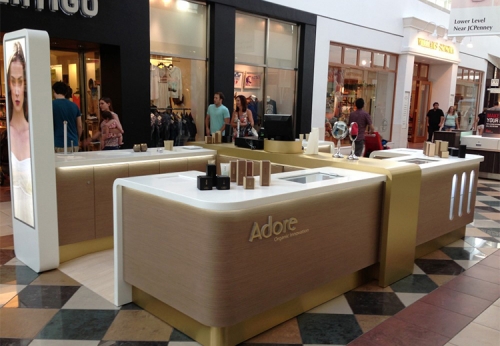 Modern Fashion Perfume Kiosk Cosmetic Kiosk Design For Shopping Mall