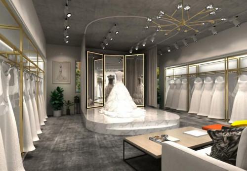 Custom design bridal shop interior display design display showcase for wedding store 