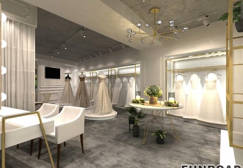 Custom design bridal shop interior display design display showcase for wedding store 