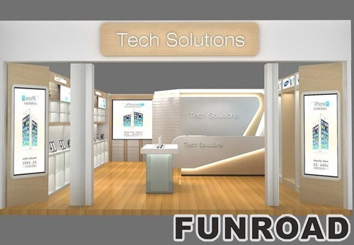 Electronic Phone Display Counter Cell Phone Shop Interior Design 