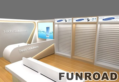 Electronic Phone Display Counter Cell Phone Shop Interior Design 