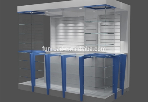 retail showcase cell phone kiosk display cabinet with repair station for Africa 