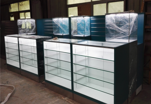 retail showcase cell phone kiosk display cabinet with repair station for Africa 