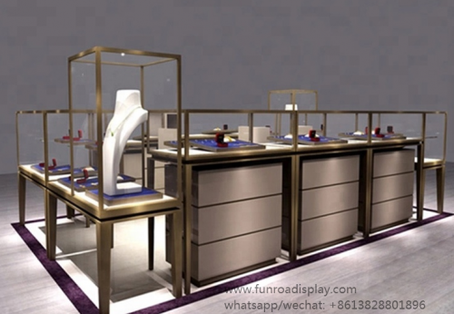 Luxury design jewellery kiosk display showcase for jewelry shop 