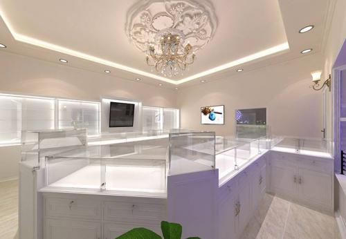 Custom design Jewelry Showcase Counter with LED Light