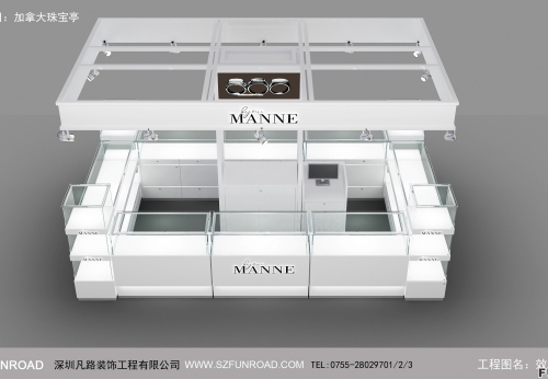 Factory custom jewelry and watch kiosk design