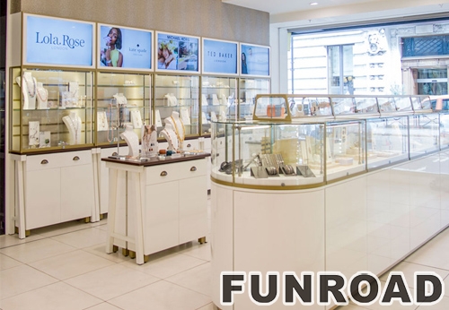 Modern design jewelry display showcase for jewelry shop interior display furniture with counter for sale 