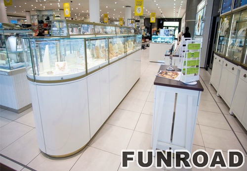 Modern design jewelry display showcase for jewelry shop interior display furniture with counter for sale 