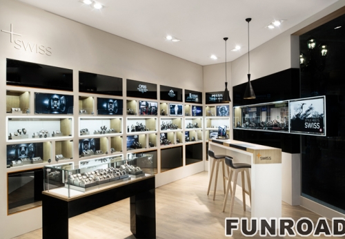 Unique watch store interior design wooden watch store fixtures and commercial furniture
