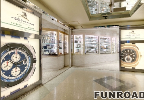 Customized watch store modern LED lighted watch display cabinet