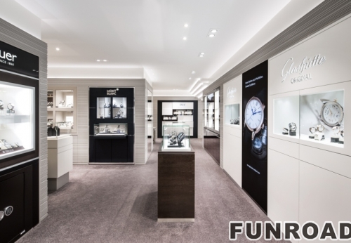 Customized high end watch store display case showcase counter display