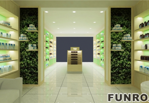 Retail Modern Design Medicine Display Shelf Customized Design Pharmacy Shop Interior Design