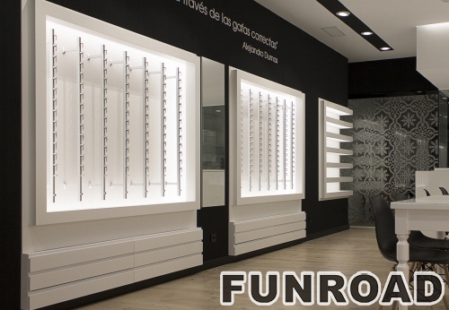 Pure White Design Eyeglasses Display Shelf for Optical Store Decoration