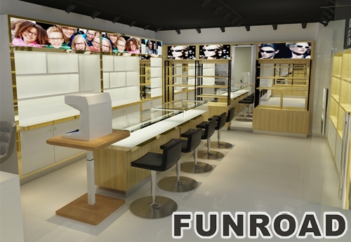 Customized Eyeglasses Display Shelf for Optical Store Interior Design 