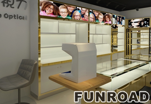 Customized Eyeglasses Display Shelf for Optical Store Interior Design 