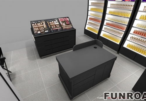 Retail Cosmetic Shop Display Stand Commercial Store Cabinet Cosmetic Store Display Furniture