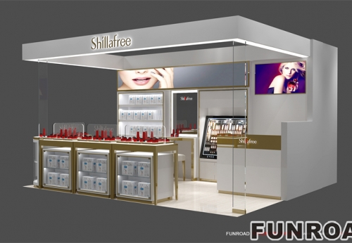 Skin Care Beauty Products Display Shelf Makeup Counter Design Shopping Mall Cosmetic Kiosk
