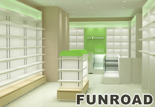 Fresh Design Medical store display showcase and pharmacy shop furniture for sale