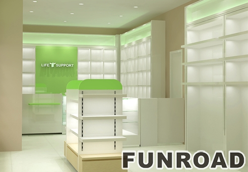 Fresh Design Medical store display showcase and pharmacy shop furniture for sale