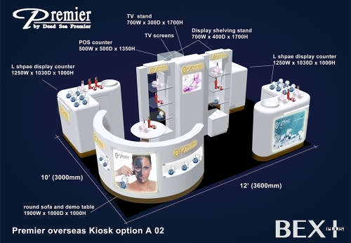 Fashion Popular Mall Cosmetic Kiosk Design