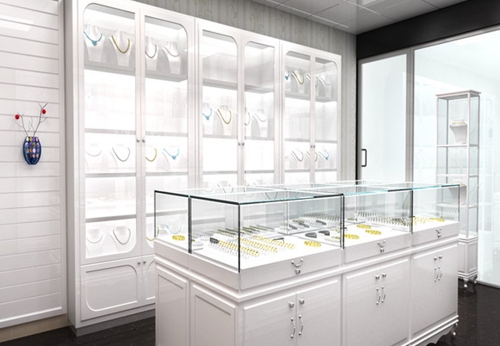 White Supreme Style Jewelry Showcase