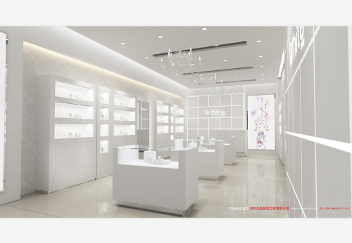 Professional Custom black and white jewelry kiosk for mall shopping 