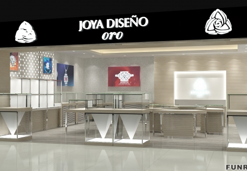 Professional Custom kiosk black and white mall shopping for jewelry 