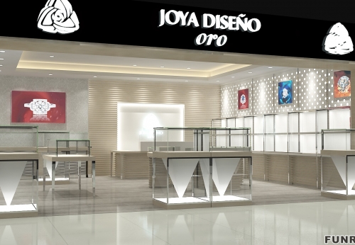 Professional Custom kiosk black and white mall shopping for jewelry 