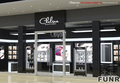 Modern design cosmetic store display furniture makeup display shelves for whole store fixtures