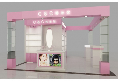 Bespoke cosmetic store display cabinet small custom kiosk for cosmetic brand