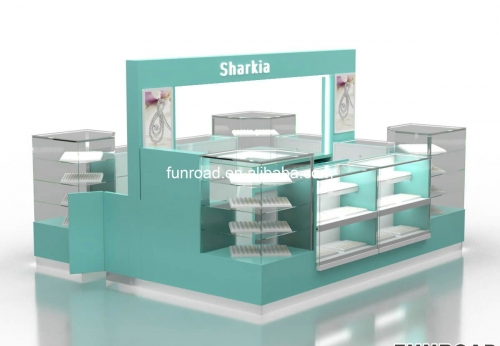 Free Design Luxury Retail Jewelry Store Display Cabinets Glass Metal Jewelry Showcase Kiosk