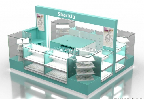 Free Design Luxury Retail Jewelry Store Display Cabinets Glass Metal Jewelry Showcase Kiosk